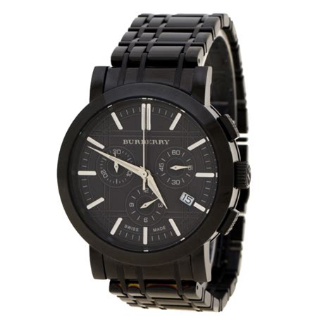 burberry bu1373 black chronograph mens watch|BURBERRY Stainless Steel 38mm Heritage .